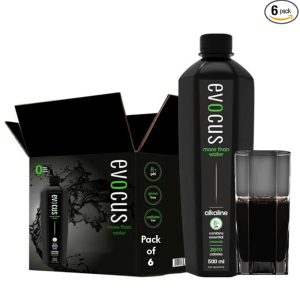 Evocus Black Alkaline Drink Infused with Essential Natural Minerals, 6 x 500 ml