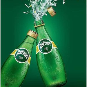 Perrier Carbonated Sparkling Mineral Water Bottle 330ml, (Pack of 24)