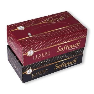 Softouch 3 Ply Face Tissue Paper - 80 Pulls Each Box Pack of 2- Total 160 Pulls